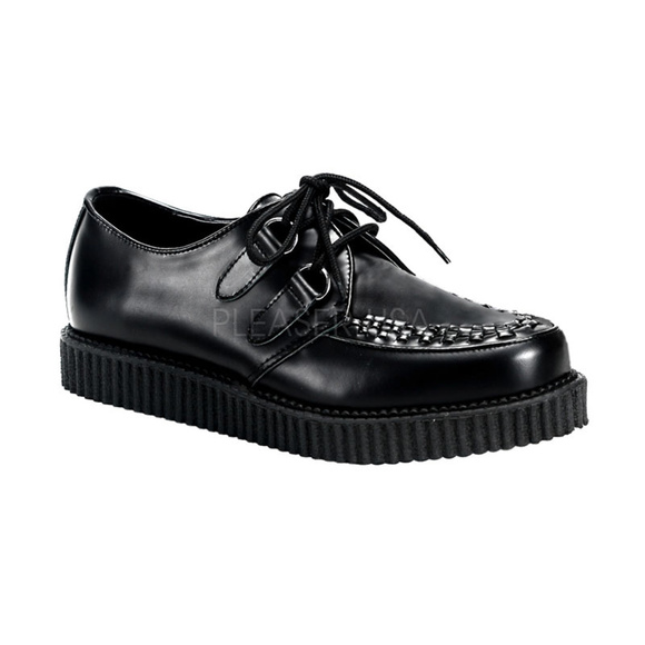 Mens Leather Platform Goth Lace Up Creeper Shoes main image 4